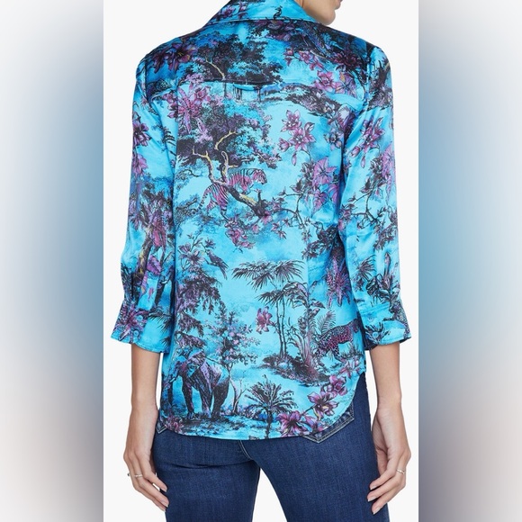 L'AGENCE Blue and Purple Button Down Shirt - Picture 14 of 16